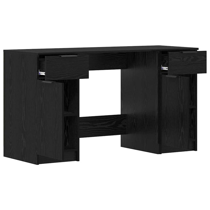 Bord med skuffe Sort eg 133 x 50 x 75 cm Konstrueret træ