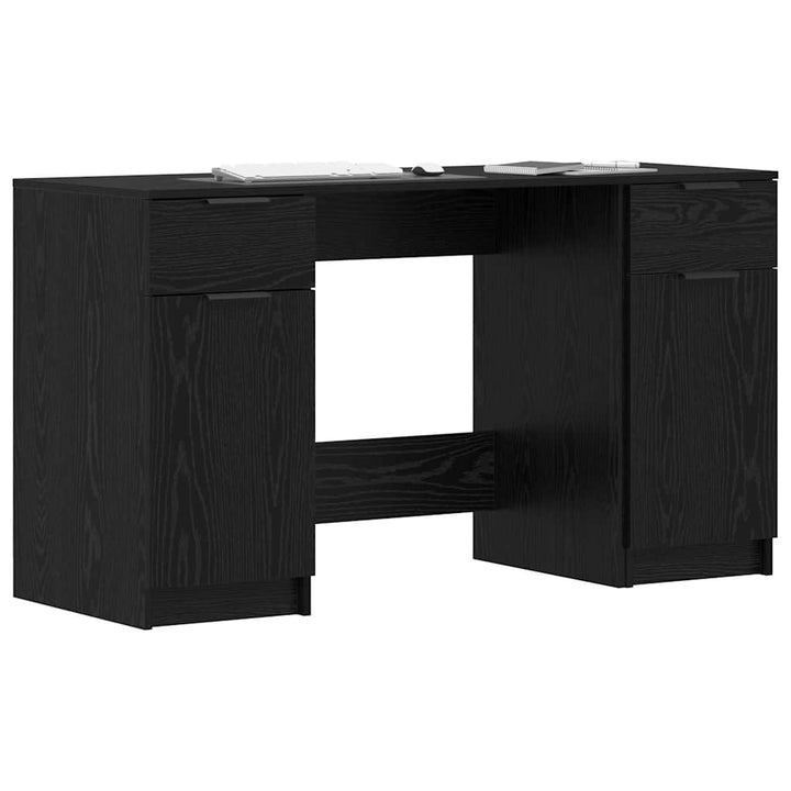 Bord med skuffe Sort eg 133 x 50 x 75 cm Konstrueret træ
