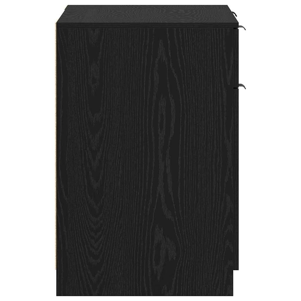 Bord med skuffe Sort eg 133 x 50 x 75 cm Konstrueret træ