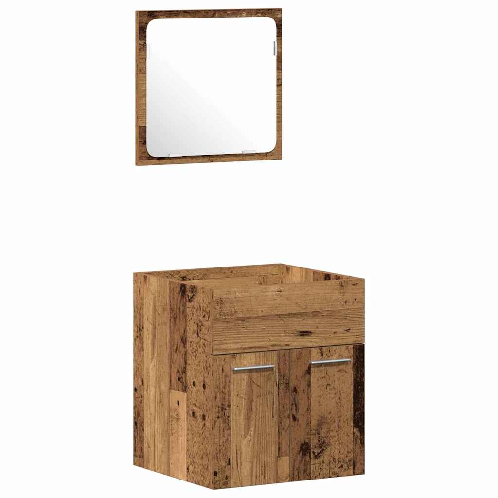 Badeværelsesmøbel Sæt 3 pcs Gammelt træ 41 x 38.5 x 46 cm