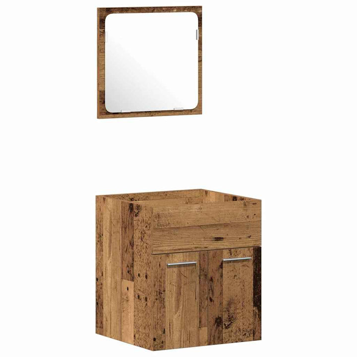 Badeværelsesmøbel Sæt 3 pcs Gammelt træ 41 x 38.5 x 46 cm