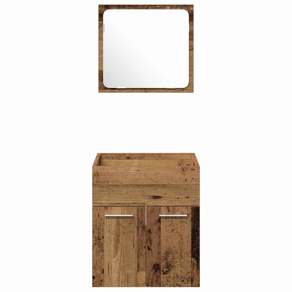 Badeværelsesmøbel Sæt 3 pcs Gammelt træ 41 x 38.5 x 46 cm