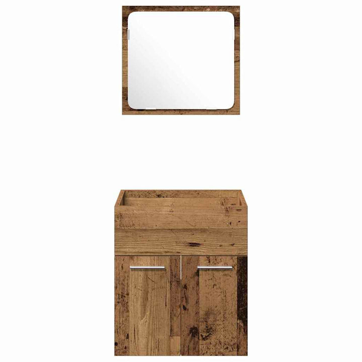 Badeværelsesmøbel Sæt 3 pcs Gammelt træ 41 x 38.5 x 46 cm
