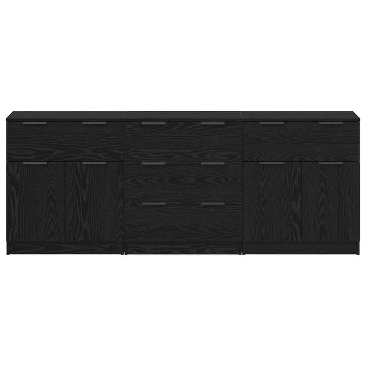 Sideboard 3 pcs Sort eg 60 x 30 x 70 cm Konstrueret træ