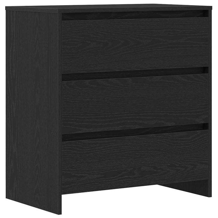 Sideboard med skuffe 2 pcs Sort 70 x 41 x 75 cm Konstrueret træ