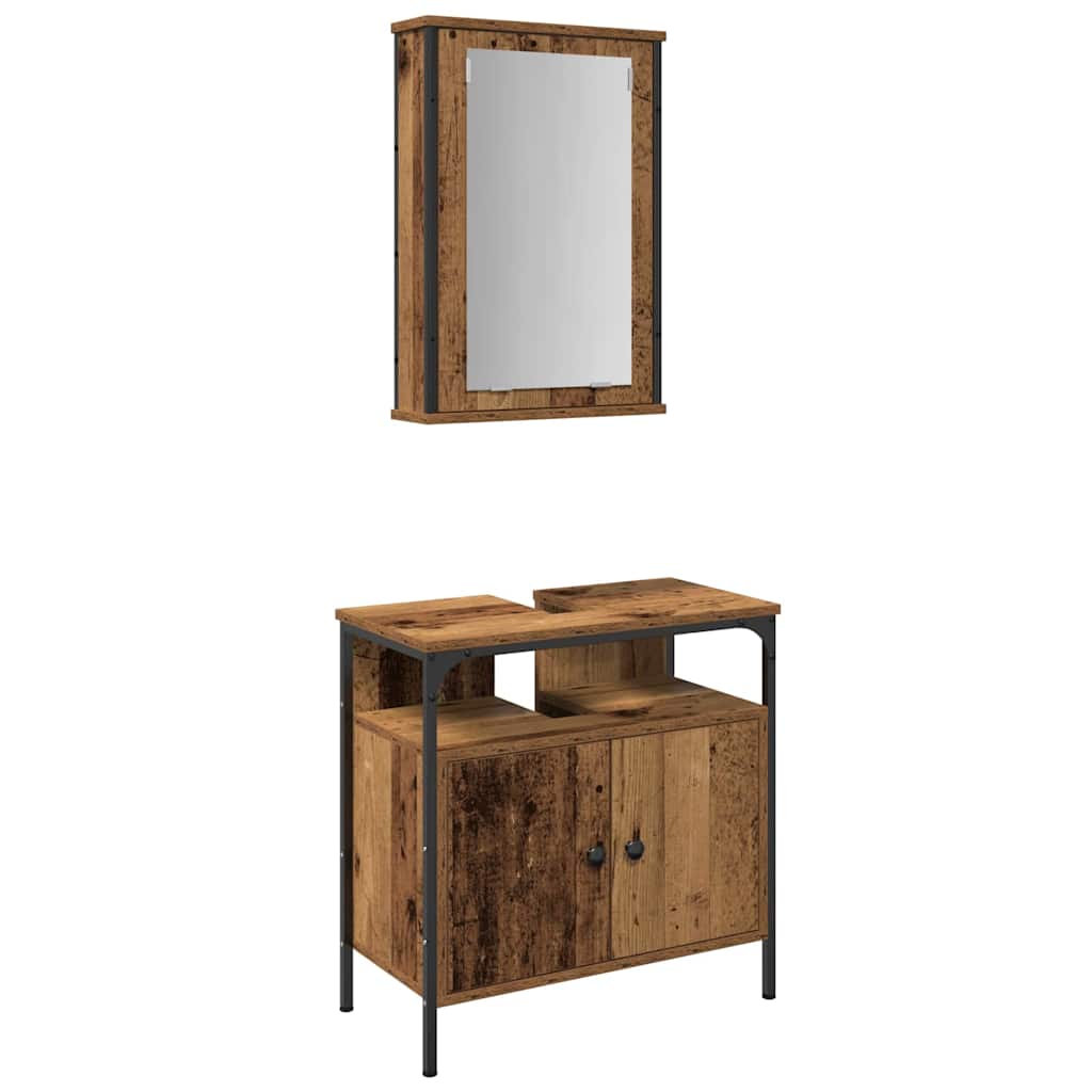 Badeværelsesmøbel sæt med opbevaring 2 pcs Brun 60 x 30 x 60 cm