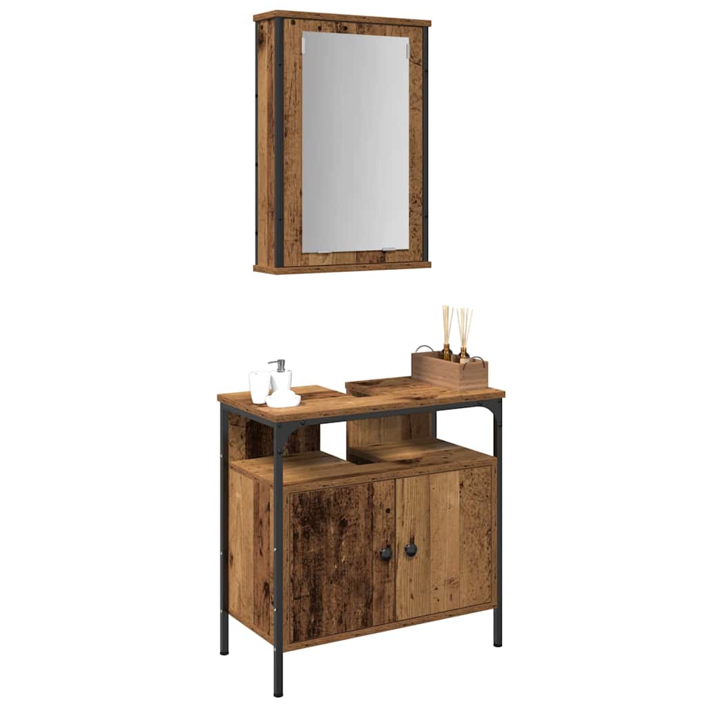 Badeværelsesmøbel sæt med opbevaring 2 pcs Brun 60 x 30 x 60 cm
