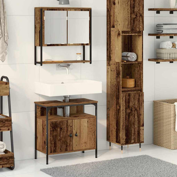 Badeværelsesmøbel sæt med opbevaring 2 pcs Brun 60 x 30 x 60 cm