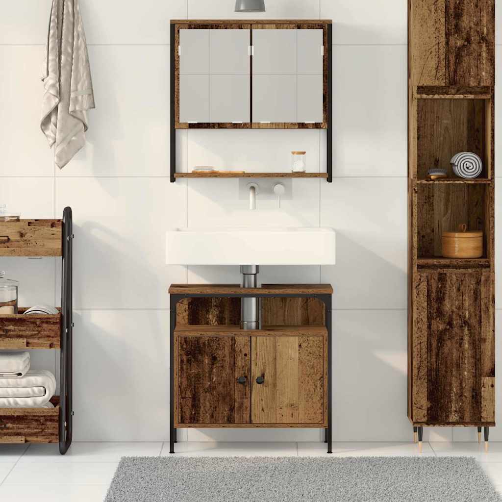 Badeværelsesmøbel sæt med opbevaring 2 pcs Brun 60 x 30 x 60 cm