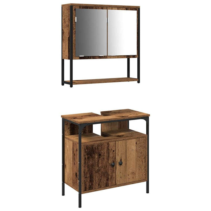 Badeværelsesmøbel sæt med opbevaring 2 pcs Brun 60 x 30 x 60 cm