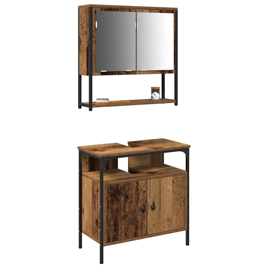 Badeværelsesmøbel sæt med opbevaring 2 pcs Brun 60 x 30 x 60 cm