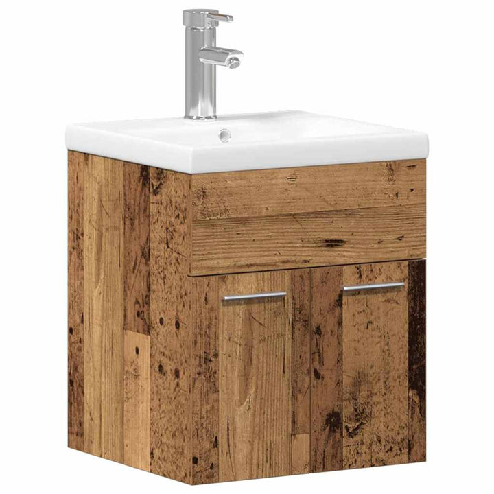 Badeværelsesmøbelssæt 3 pcs Gammelt træ 41 x 38.5 x 46 cm