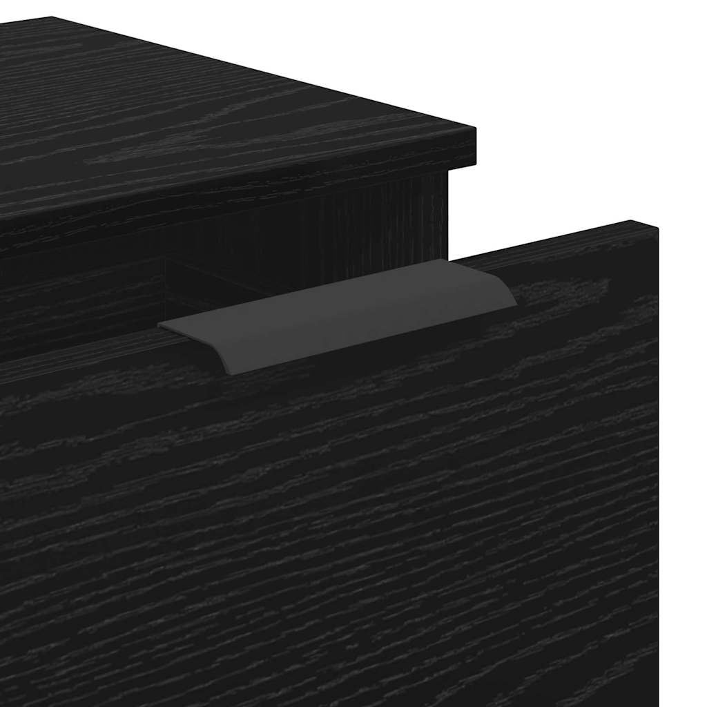 Sideboard 3 pcs Sort eg 121 x 30 x 70 cm Konstrueret træ