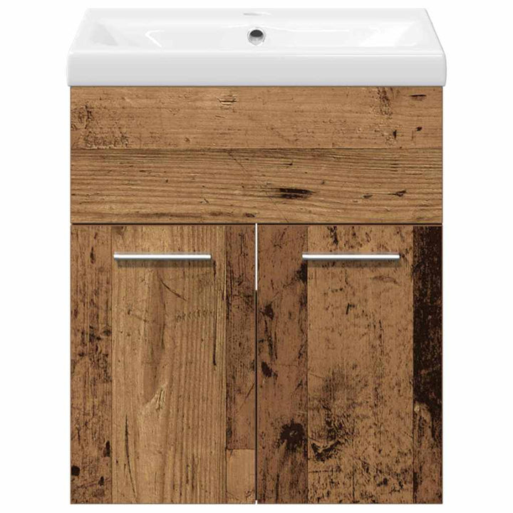 Badeværelsesmøbel sæt 3 pcs Gammelt træ 41 x 38.5 x 46 cm