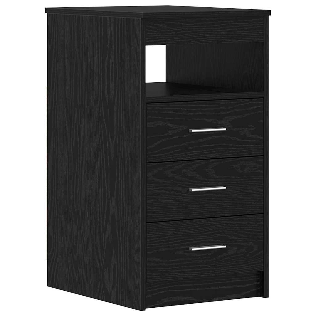 Bord med skuffe 2 pcs Sort eg 140 x 50 x 76 cm Konstrueret træ