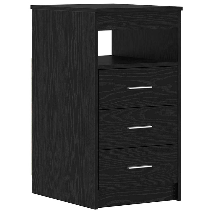 Bord med skuffe 2 pcs Sort eg 140 x 50 x 76 cm Konstrueret træ