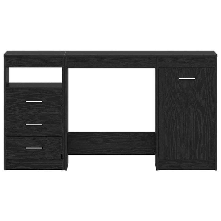 Bord med skuffe 2 pcs Sort eg 140 x 50 x 76 cm Konstrueret træ