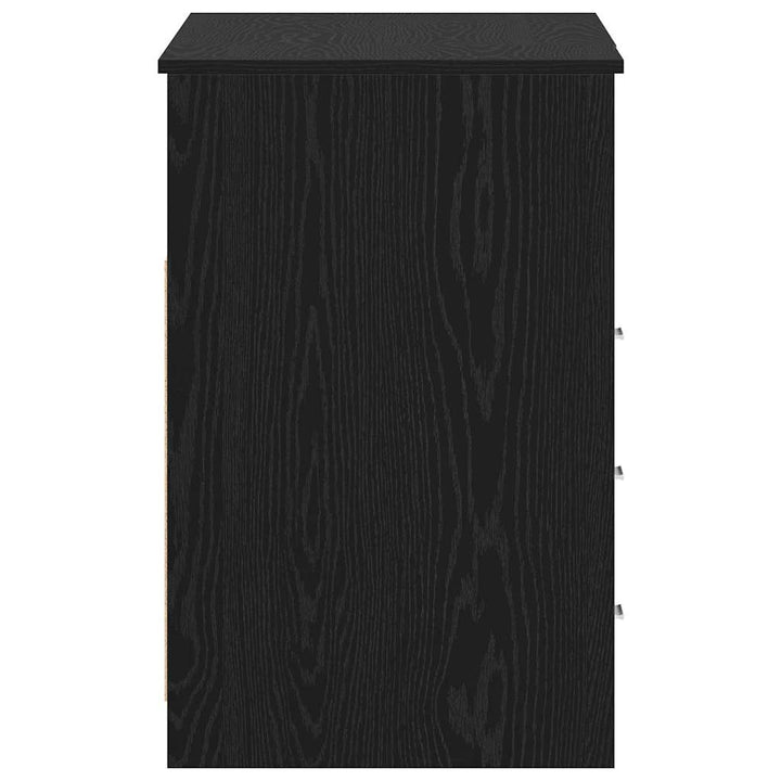 Bord med skuffe 2 pcs Sort eg 140 x 50 x 76 cm Konstrueret træ