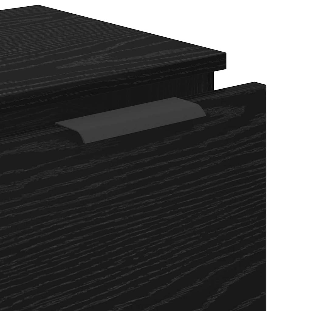Sideboard 3 pcs Sort eg 121 x 30 x 70 cm Konstrueret træ
