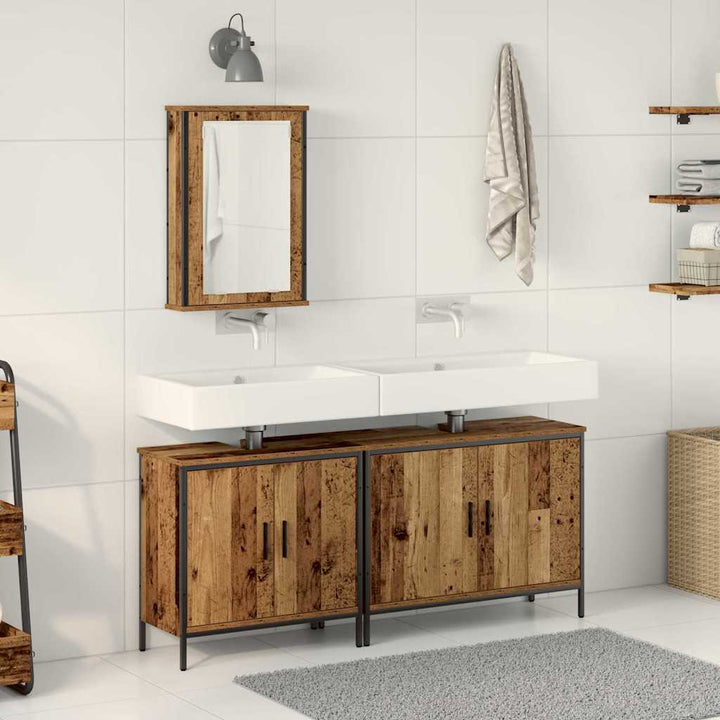 Badeværelsesmøbel sæt med opbevaring 3 pcs Brun 80 x 30 x 60 cm