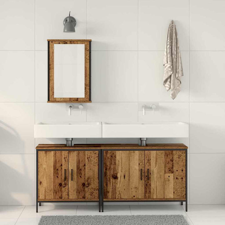 Badeværelsesmøbel sæt med opbevaring 3 pcs Brun 80 x 30 x 60 cm
