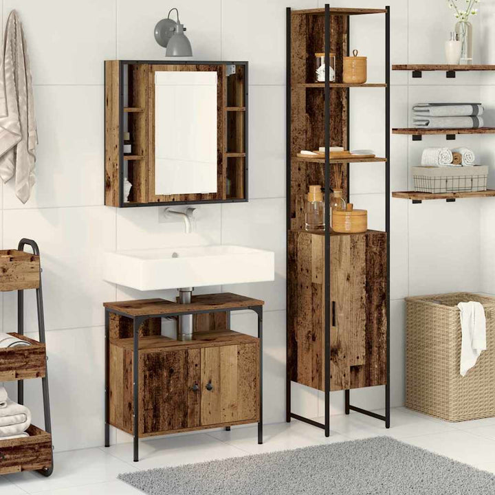 Badeværelsesskabsæt Andet 3 pcs Gammelt træ 33 x 33 x 185.5 cm