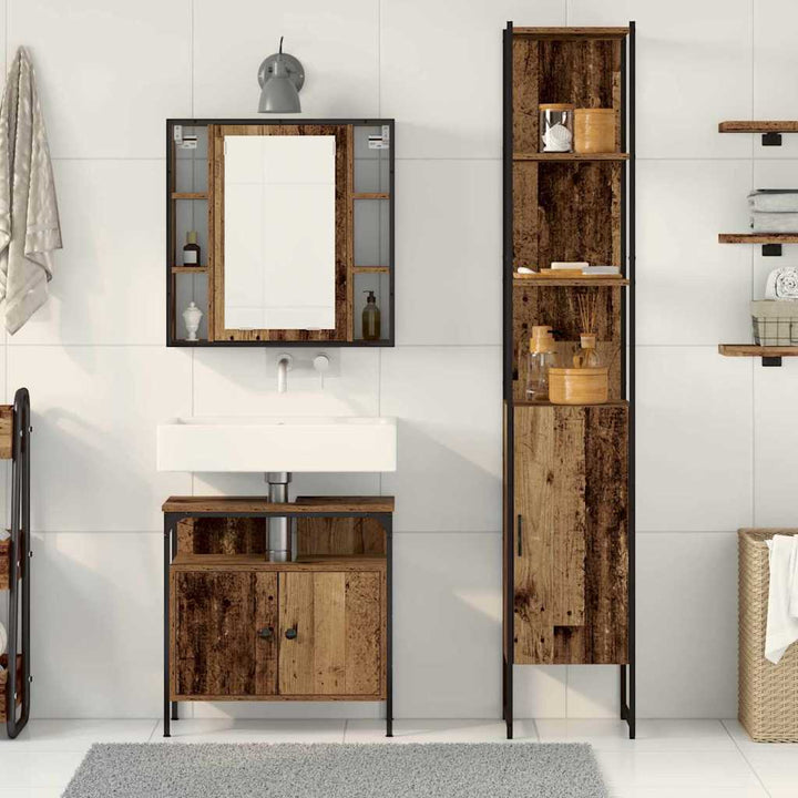 Badeværelsesskabsæt Andet 3 pcs Gammelt træ 33 x 33 x 185.5 cm