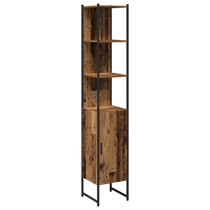 Badeværelsesmøbel sæt 3 pcs Gammelt træ 33 x 33 x 185.5 cm