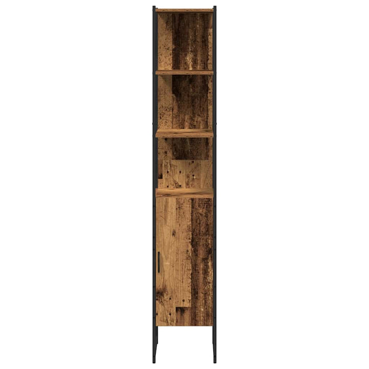 Badeværelsesmøbel sæt 3 pcs Gammelt træ 33 x 33 x 185.5 cm