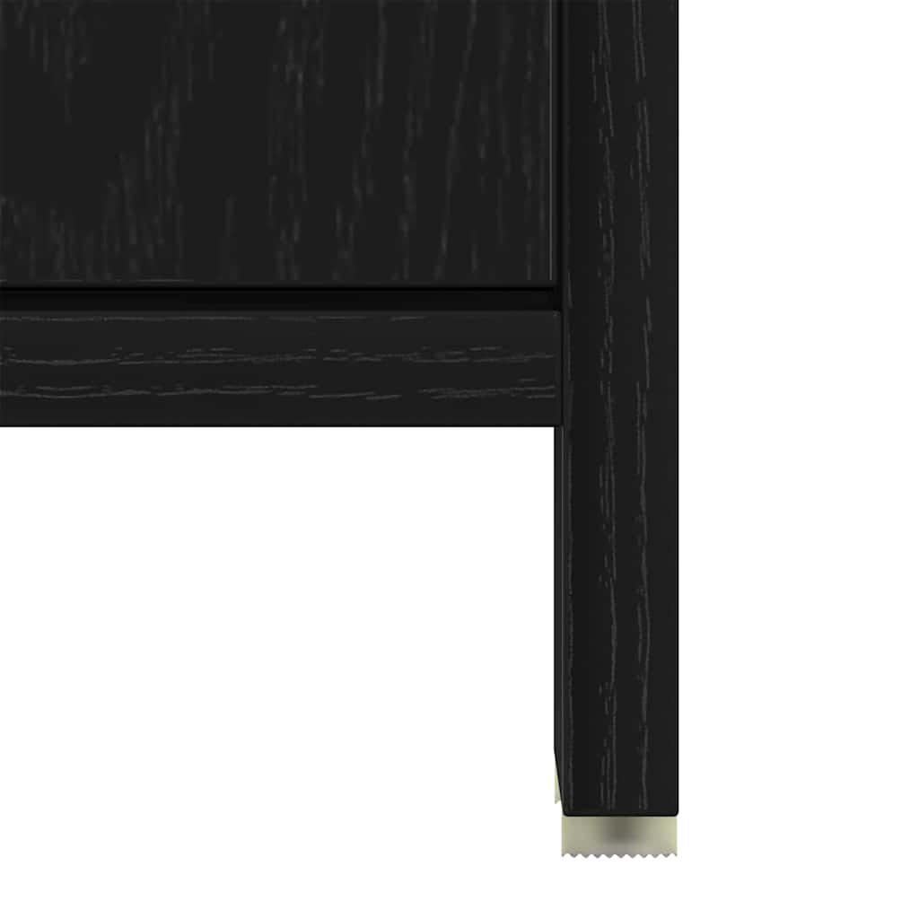 Badeværelsesmøbel sæt med dør 4 pcs Sort eg 30 x 30 x 183.5 cm