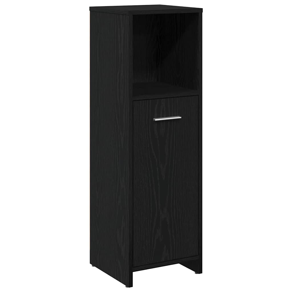 Badeværelsesmøbel sæt med dør 4 pcs Sort eg 30 x 30 x 183.5 cm