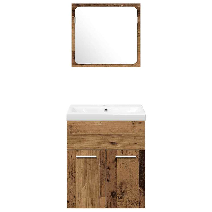 Badeværelsesmøbel Sæt 4 pcs Gammelt træ 41 x 38.5 x 46 cm