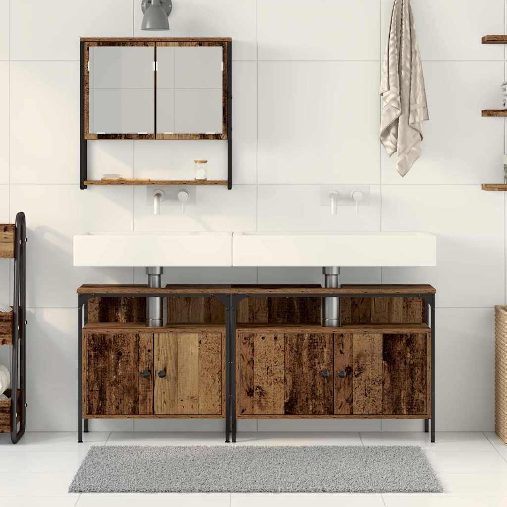 Badeværelsesmøbel sæt med opbevaring 3 pcs Brun 80 x 30 x 60 cm