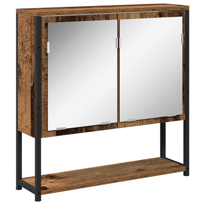 Badeværelsesmøbel sæt 3 pcs Gammelt træ 33 x 33 x 185.5 cm