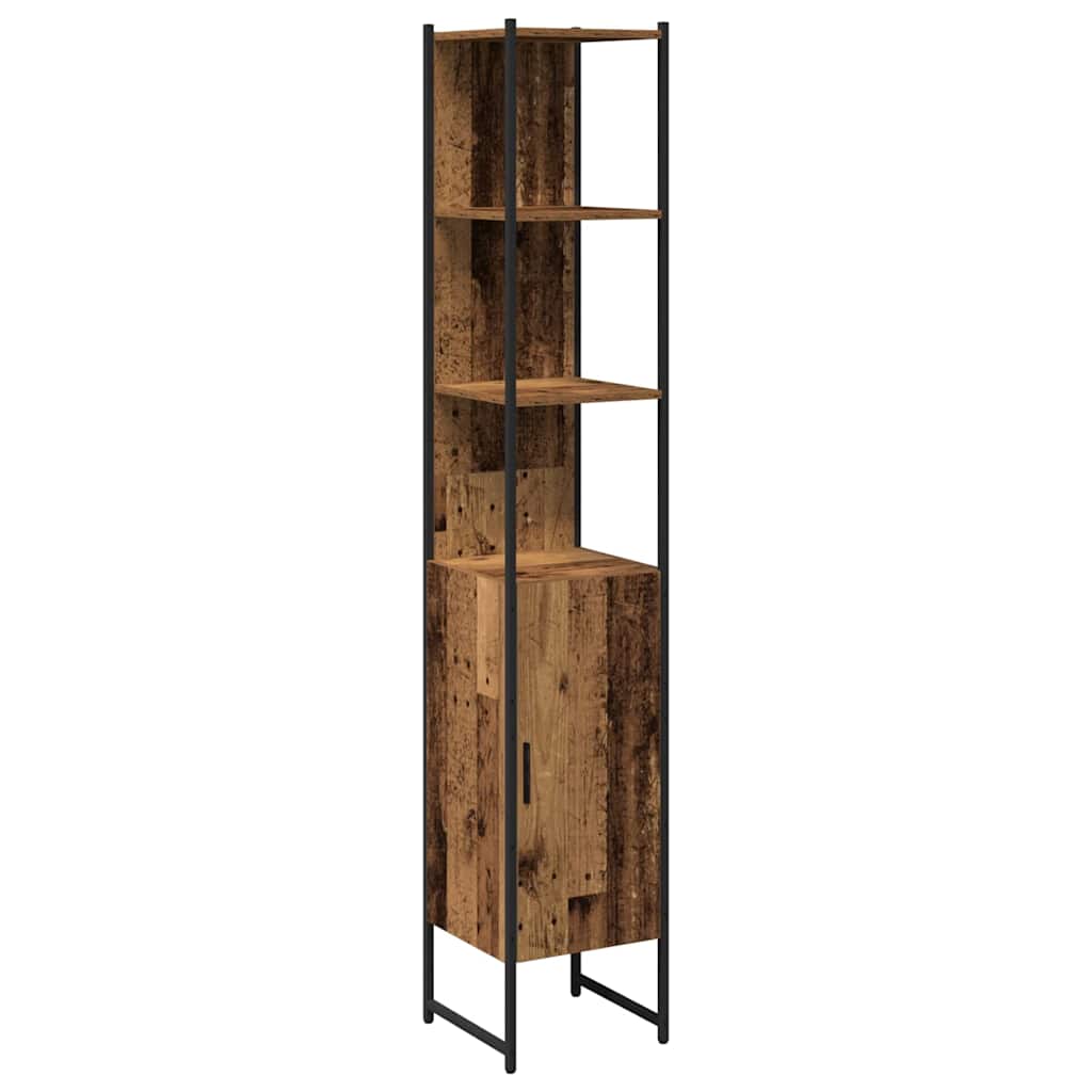 Badeværelsesmøbel sæt 3 pcs Gammelt træ 33 x 33 x 185.5 cm