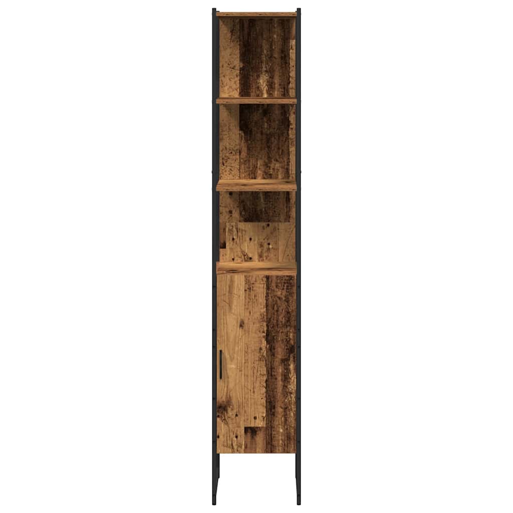 Badeværelsesmøbel sæt 3 pcs Gammelt træ 33 x 33 x 185.5 cm