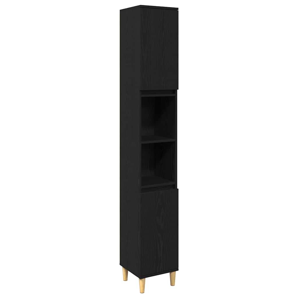 Badeværelsesmøbel sæt med opbevaring 3 pcs Sort 60 x 30 x 60 cm