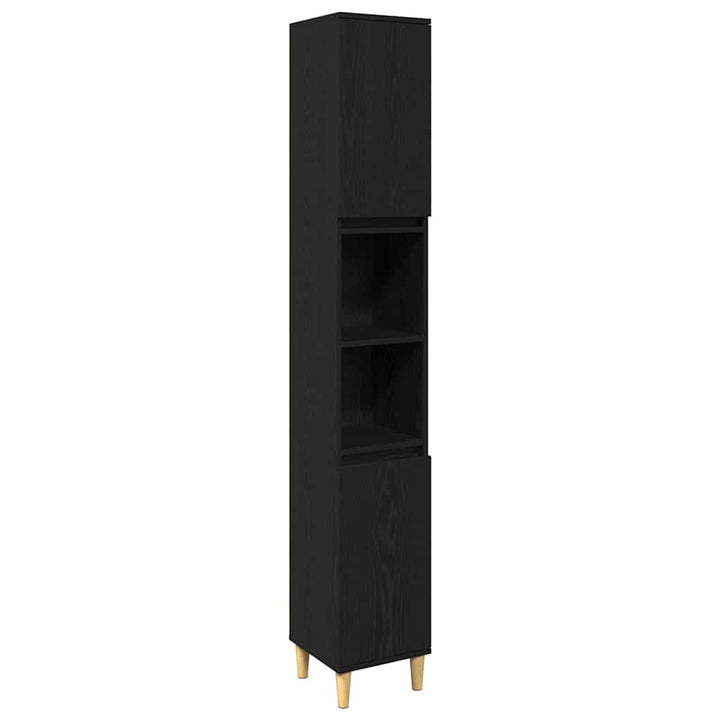 Badeværelsesmøbel sæt med opbevaring 3 pcs Sort 60 x 30 x 60 cm