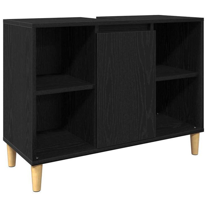 Badeværelsesmøbel sæt med opbevaring 3 pcs Sort 60 x 30 x 60 cm
