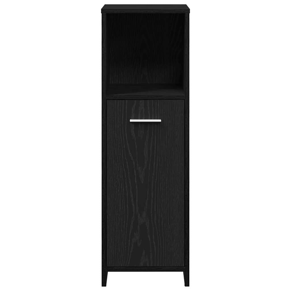 Badeværelsesmøbel sæt med dør 4 pcs Sort eg 30 x 30 x 183.5 cm
