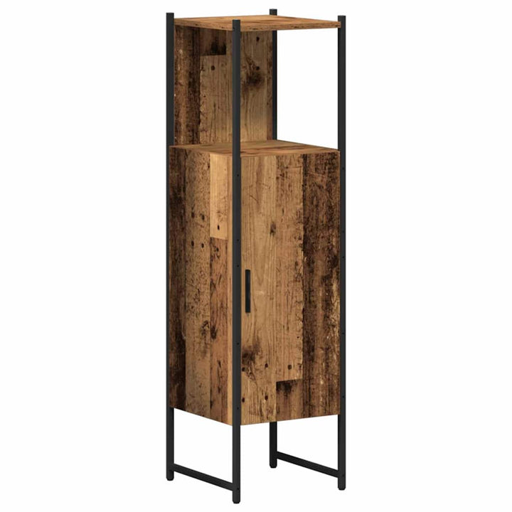 Badeværelsesmøbel sæt 4 pcs Gammelt træ 33 x 33 x 185.5 cm