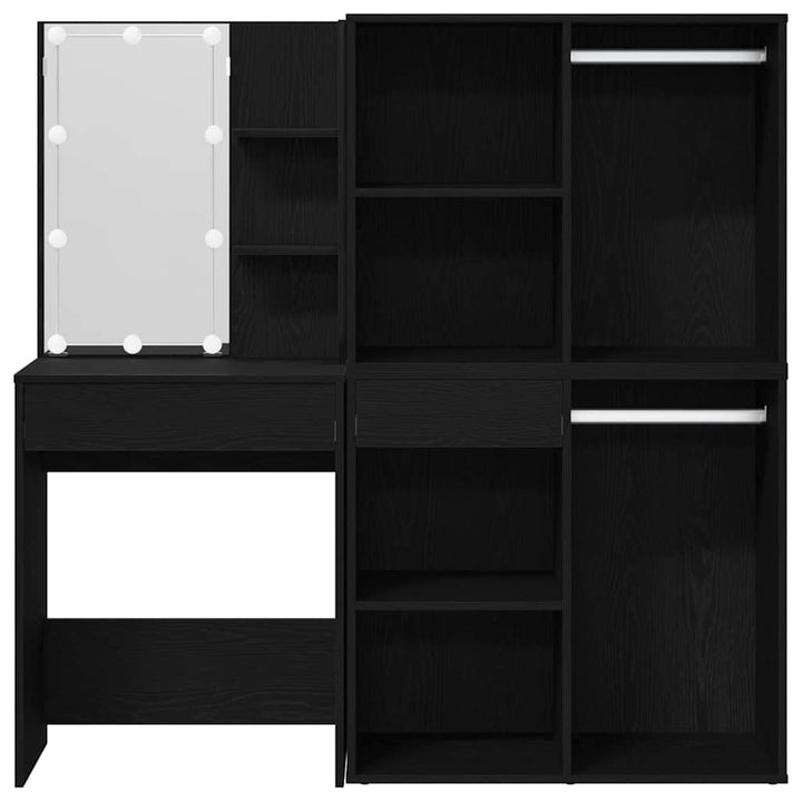 LED Makeup Bord Sort eg 140 x 40 x 140 cm Konstrueret træ