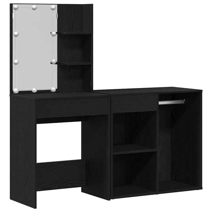 LED Makeup Bord Sort eg 140 x 40 x 140 cm Konstrueret træ