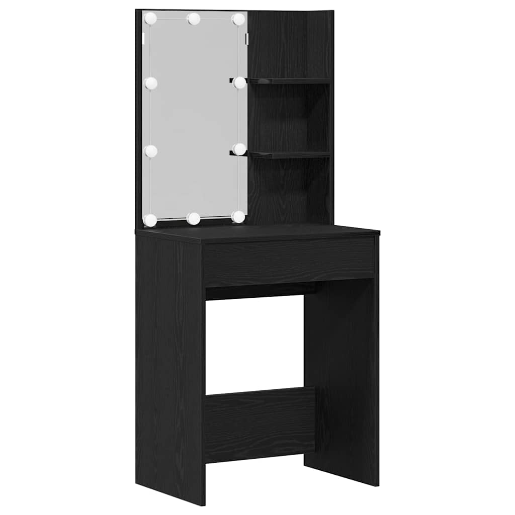 LED Makeup Bord Sort eg 140 x 40 x 140 cm Konstrueret træ