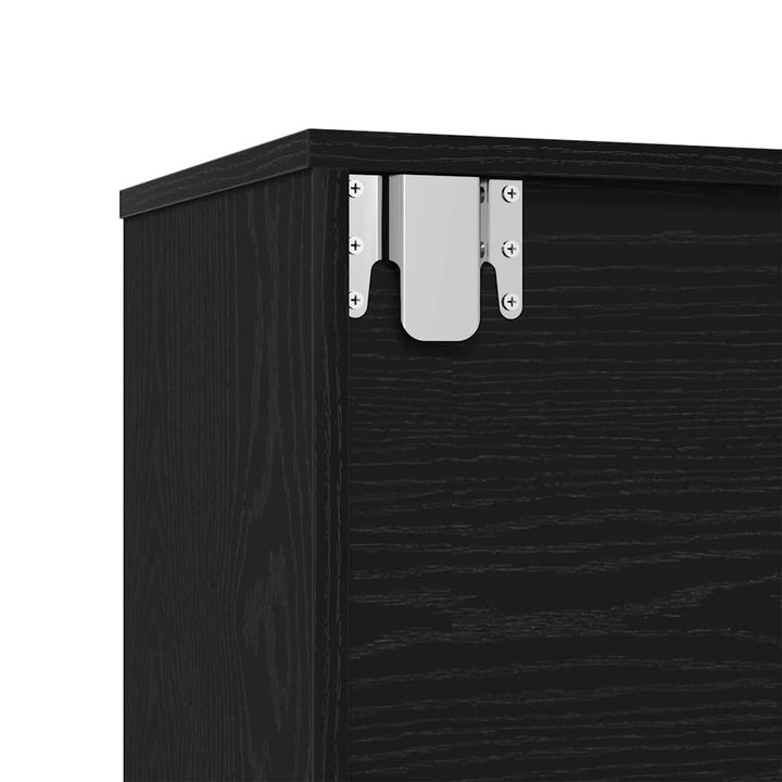Bogskab 3 pcs Sort eg 36 x 30 x 143 cm Konstrueret træ