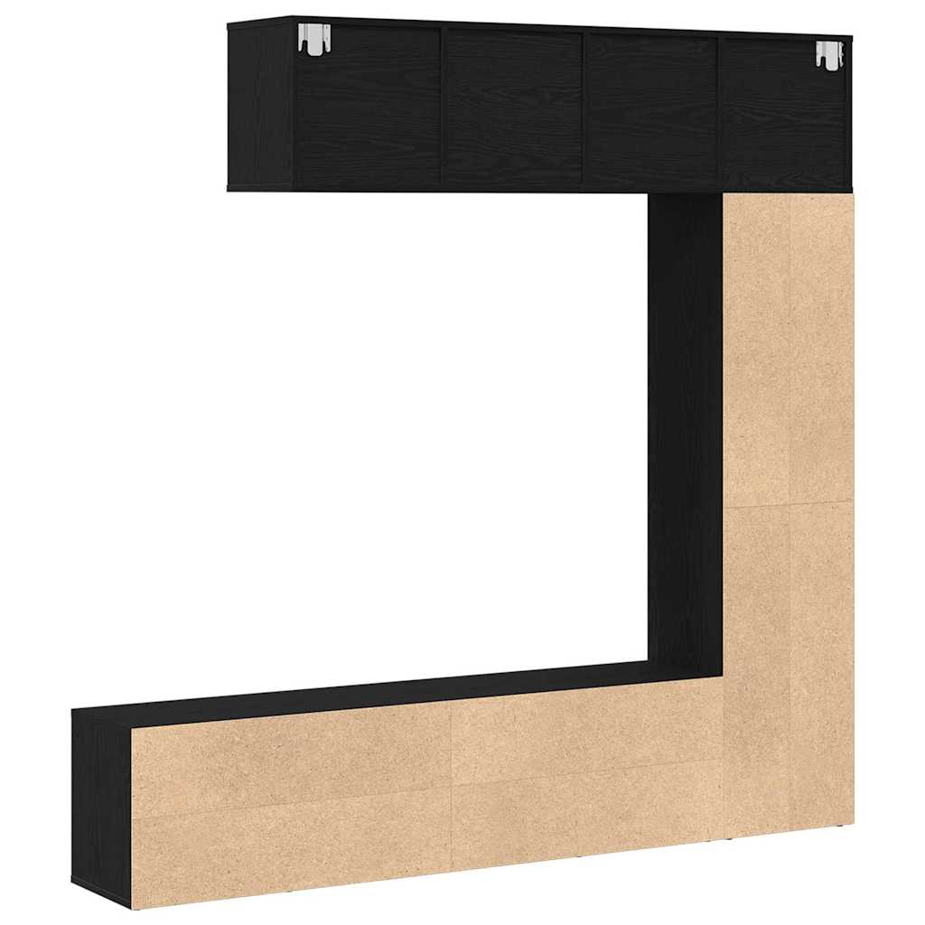 Bogskab 3 pcs Sort eg 36 x 30 x 143 cm Konstrueret træ
