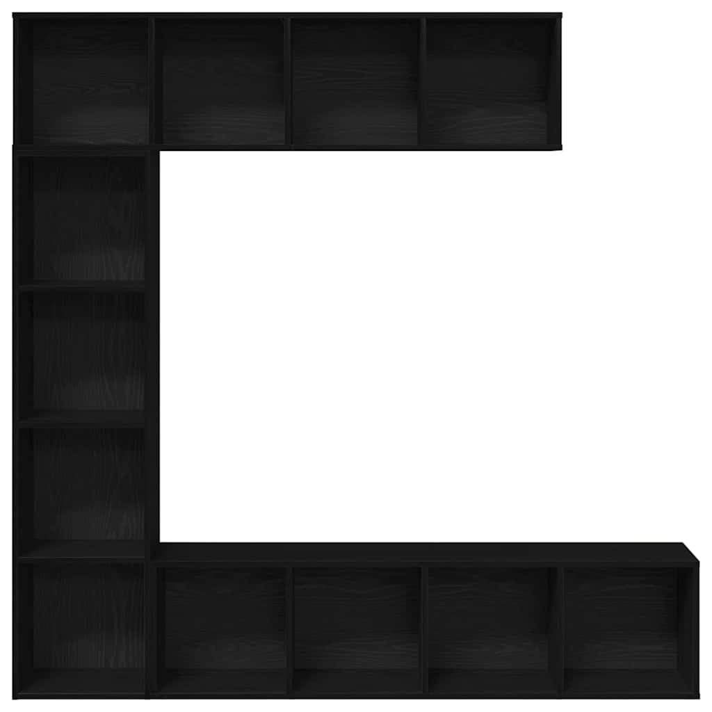 Bogskab 3 pcs Sort eg 36 x 30 x 143 cm Konstrueret træ