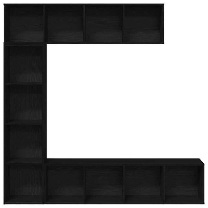 Bogskab 3 pcs Sort eg 36 x 30 x 143 cm Konstrueret træ