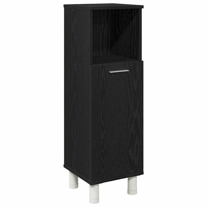 Badeværelsesmøbel sæt med hylde 4 pcs Sort 30 x 30 x 179.5 cm