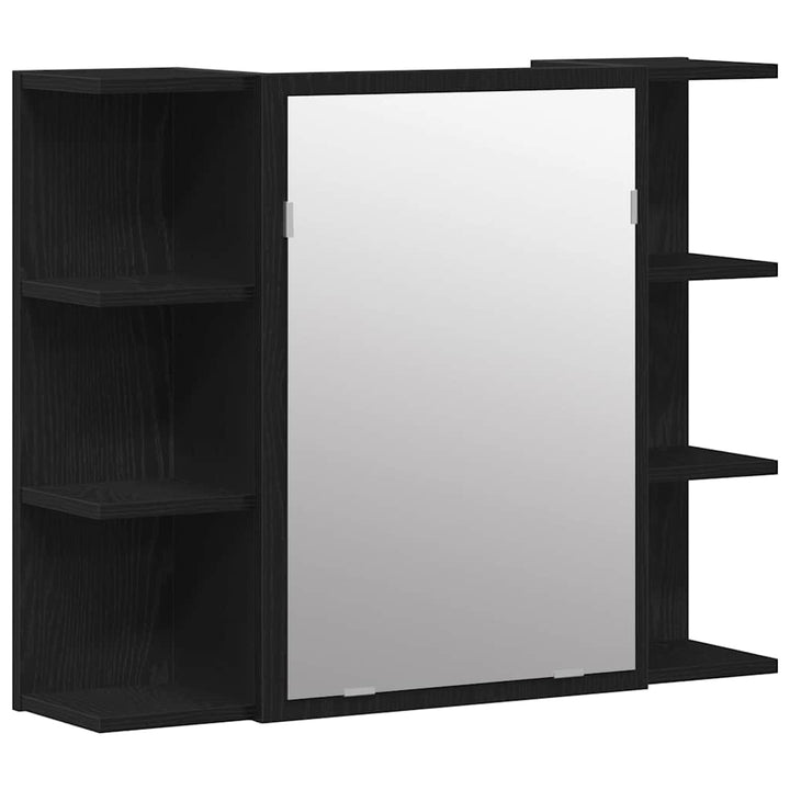 Badeværelsesmøbel sæt med hylde 3 pcs Sort 30 x 30 x 179.5 cm